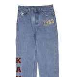 KARL KANI Mens Regular Blue Denim Jeans W30 L30 Cotton Blend Zip Pockets
