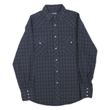 WRANGLER Mens Blue & Brown Check Shirt L Long Sleeve Button Cotton Blend