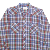WRANGLER Mens Blue Red & Green Check Shirt XL Long Sleeve Button Western Casual