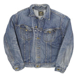 LEE Womens Blue Denim Jacket L Cotton Blend Button Closure Casual Outerwear