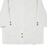Womens White Button Jacket L Polyester Blend Plain Classic Stylish Outerwear