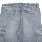 VAN VAAAN Mens Denim Blue Cargo Shorts XL W36 Cotton Blend Casual Pocketed