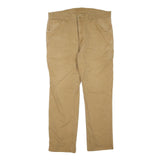 CARHARTT Mens Regular Fit Beige Cotton Blend Zip Trousers W40 L30 Workwear