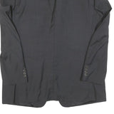 Mens Black Wool Blend Classic Tailored Jacket L Button Closure Plain Formal Wear