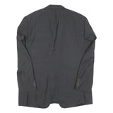 Mens Black Wool Blend Classic Tailored Jacket L Button Closure Plain Formal Wear