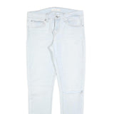 LEVI'S 601 Womens Slim Skinny Denim Light Blue W30 L32 Zip Cotton Blend Stretch