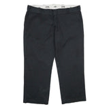 DICKIES Womens Polyester Blend Classic Black Trousers W40 L30 Straight Zip