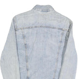 LEVI'S Mens Blue Denim Jacket S Cotton Blend Plain Button Closure Classic Fit