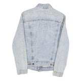 LEVI'S Mens Blue Denim Jacket S Cotton Blend Plain Button Closure Classic Fit