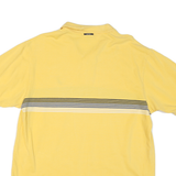 NAUTICA Mens Yellow Stripe Short Sleeve Polo Shirt M Cotton Logo
