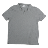 CALVIN KLEIN Mens Grey Short Sleeve Plain Polo Shirt L Casual Classic Cotton