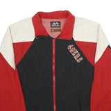 MIRAGE Mens Black & Red San Francisco Jacket L Nylon Zip Retro Sportswear