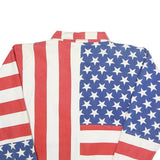 CARABELLA Womens Red White & Blue Cotton Blend Zip Jacket L Stars Stripes