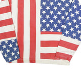 CARABELLA Womens Red White & Blue Cotton Blend Zip Jacket L Stars Stripes