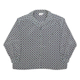 DELMOD Womens Blue Printed Long Sleeve Collared Shirt XL Stylish Pattern