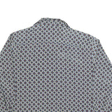 DELMOD Womens Blue Printed Long Sleeve Collared Shirt XL Stylish Pattern