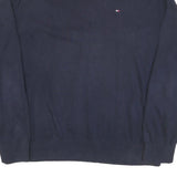 POLO RALPH LAUREN Mens Navy Blue Plain V Neck Basic Knit 2XL Cotton Blend Jumper