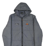 ELLESSE Womens Grey Long Sleeve Puffer Jacket UK 10 Polyester Blend Hood