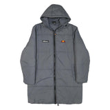 ELLESSE Womens Grey Long Sleeve Puffer Jacket UK 10 Polyester Blend Hood