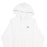 CHAMPION REVERSE WEAVE Mens White Pullover Hoodie XS Classic Logo Cotton Blend
