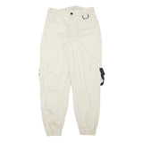 CHEROKEE Mens Cotton Blend Cream Relaxed Cargo Trousers W28 L28 Casual Zip