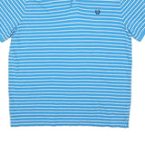 CHAPS Mens Blue & White Striped Short Sleeve Polo Shirt XL Classic Cotton Blend