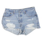 LEVI'S Womens Denim Blue Distressed Cut-Off Shorts M W34 Casual Summer