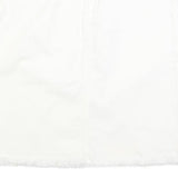 CALVIN KLEIN JEANS Womens White Cotton Blend Denim Mini Skirt Frayed Hem M