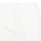 CALVIN KLEIN JEANS Womens White Cotton Blend Denim Mini Skirt Frayed Hem M