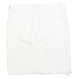 CALVIN KLEIN JEANS Womens White Cotton Blend Denim Mini Skirt Frayed Hem M