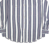 BASIC EDITION Mens White & Blue Striped Shirt XL Casual Cotton Long Sleeve