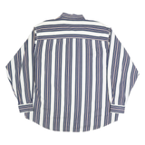 BASIC EDITION Mens White & Blue Striped Shirt XL Casual Cotton Long Sleeve