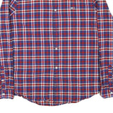 TOMMY HILFIGER Mens Blue & Red Checked Shirt 2XL Cotton Blend Long Sleeve Casual