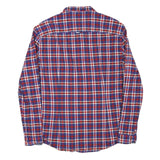 TOMMY HILFIGER Mens Blue & Red Checked Shirt 2XL Cotton Blend Long Sleeve Casual