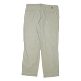 DOCKERS Mens Regular Fit Beige Cotton Blend Trousers W36 L31 Casual Zip