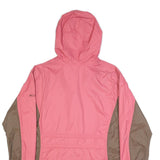 COLUMBIA Womens Pink & Brown Outdoor Jacket XL Nylon Colourblock Hooded Zip
