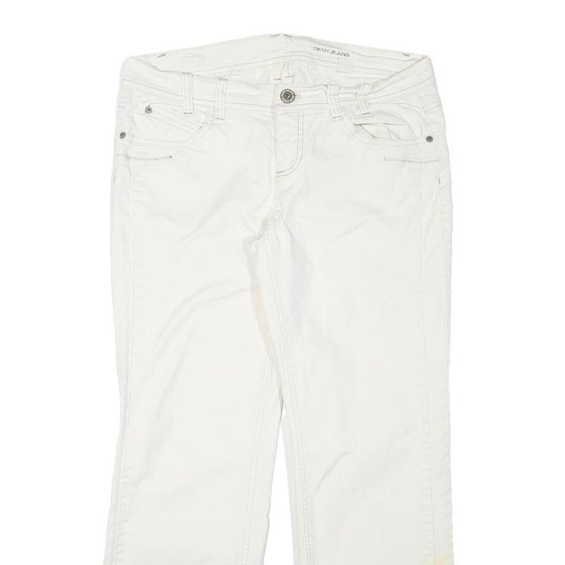 DKNY Womens Jeans White Regular Straight Denim W33 L28 Zip Cotton Blend