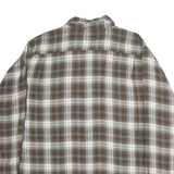 WRANGLER Mens Brown & White Check Shirt XL Cotton Casual Long Sleeve Button