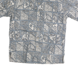 COOKE STREET Mens Blue & White Pattern Cotton Shirt M Hawaiian Casual Summer