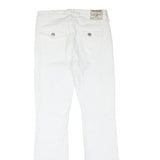 BECCA Womens White Regular Fit Straight Cotton Blend Jeans W30 L34 Zip