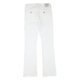 BECCA Womens White Regular Fit Straight Cotton Blend Jeans W30 L34 Zip