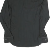D&G Mens Black Cotton Blend Shirt S Designer Contrast Stitching Long Sleeve