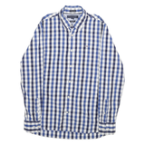 TOMMY HILFIGER Mens Blue & White Check Shirt S Button-Down Collar Long Sleeve