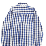 TOMMY HILFIGER Mens Blue & White Check Shirt S Button-Down Collar Long Sleeve