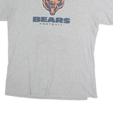 MAJESTIC Mens Grey Bears Football T-Shirt L Short Sleeve Crew Neck Cotton Casual