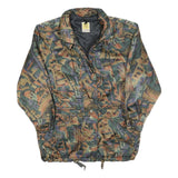 SCHERER Womens Green & Brown Abstract Print Jacket S Polyester Blend Zip