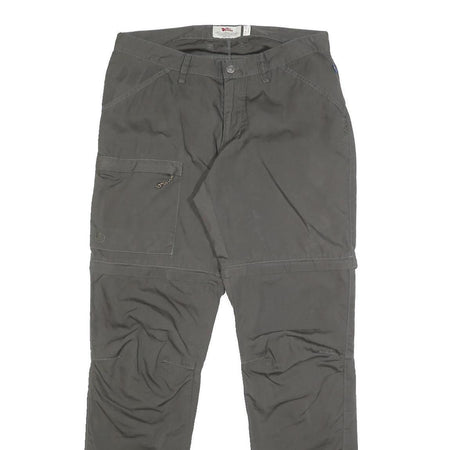 FJALLRAVEN Womens Polyester Grey Regular Zip Cargo Trousers W29 L31 Outdoor