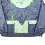 Mens Navy Blue & Light Green Outdoor Jacket L Polyester Zip Plain Pocket