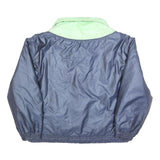 Mens Navy Blue & Light Green Outdoor Jacket L Polyester Zip Plain Pocket