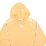 ADIDAS Womens Yellow Hoodie UK 4 Cotton Blend Pullover Drawstring Hood